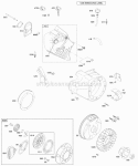 Blower HousingShrouds Flywheel Rewind Starter Diagram and Parts List for 21C337-0110-E1  Briggs and Stratton Engine